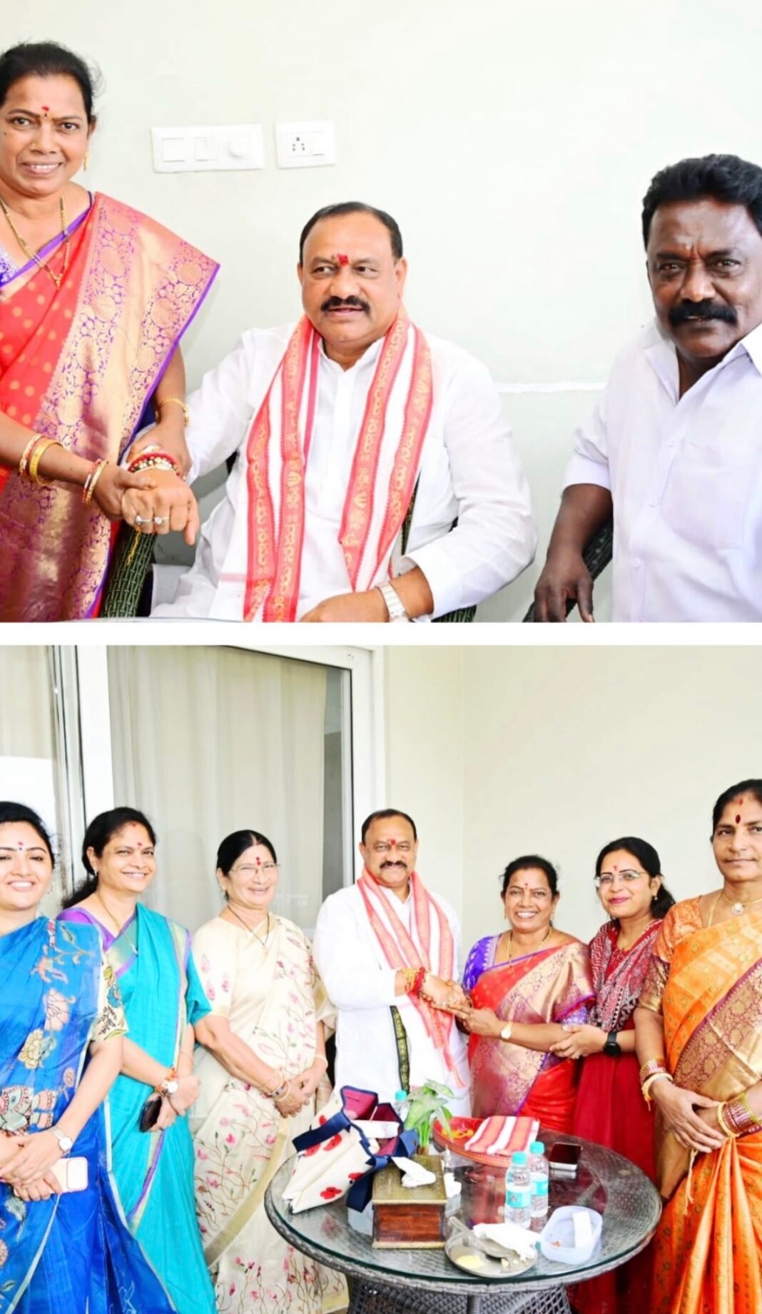 పిసిసి అధ్యక్షులు మహేష్ కుమార్ గౌడ్ గారికి .మల్లు రవి గారికి రాఖీ కట్టిన ఎర్రబెల్లి స్వర్ణ. నీలం పద్మ*
